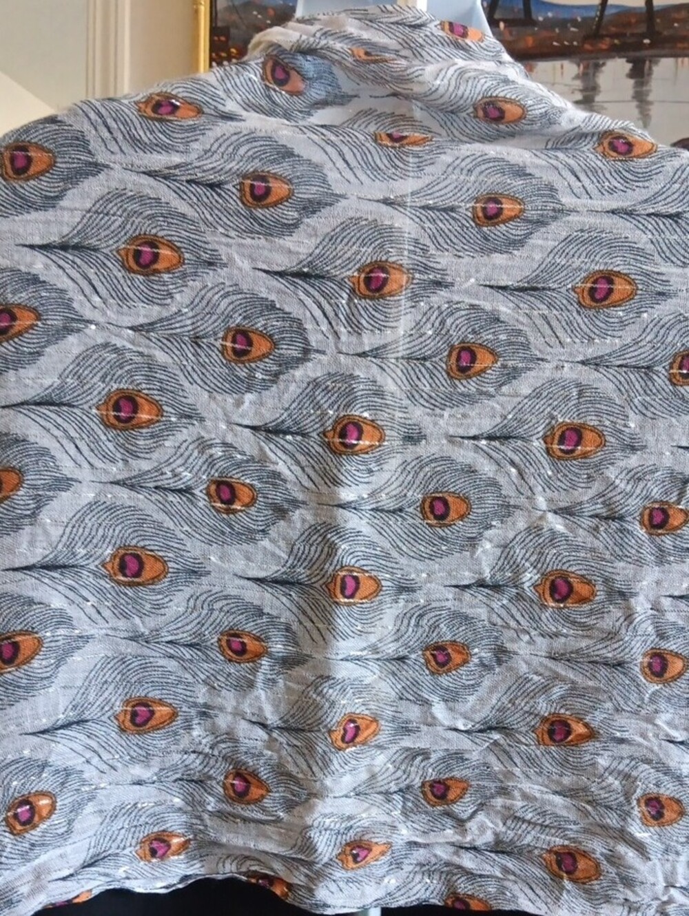 Peacock Feathers Scarf GC - Picture 4 of 4